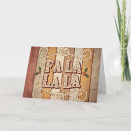 Cartão De Festividades Natal Fa La La Western Vintage