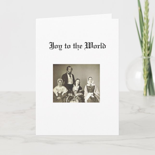 Cartão De Festividades Natal - família do quacre (Frente)