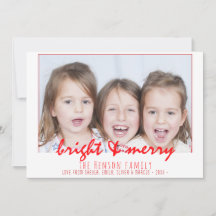 Natal Família Foto Script Vermelho Alegre Brilhant