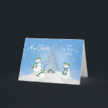 Cartão De Festividades NATAL - Família Snowman - De toda a Gangue<br><div class="desc">Esta é uma carta ideal para enviar a todos os seus amigos e familiares que certamente colocarão um sorriso nos seus rostos com esta encantadora família de bonecos de neve.</div>