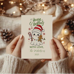 Cartão De Festividades Natal Fantasma Fofo