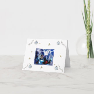 Cartão De Festividades Natal feericamente azul