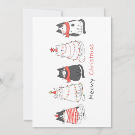 Cartão De Festividades Natal Felino de Gatos