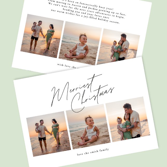 Cartão De Festividades natal feliz | Colagem de 6 fotos feliz (Criador carregado)