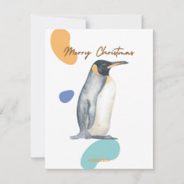 CARTÃO DE FESTIVIDADES NATAL FELIZ CRIANÇAS FOFAS PINGUIM VINTAGE