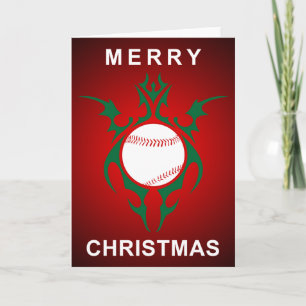 Cartão De Festividades natal feliz de beisebol tribal