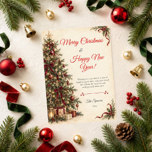 Cartão De Festividades Natal Feliz e Ano Novo Inesquecível