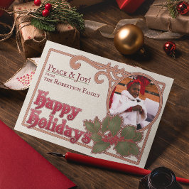 Cartão De Festividades Natal Feliz Feriados Vintage Foto