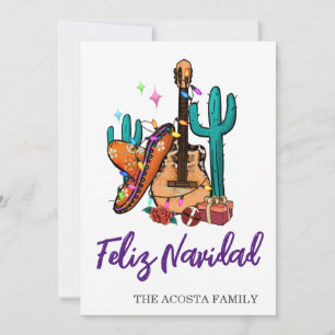 Cartão De Festividades Natal Feliz Navidad Cacto Sombrero