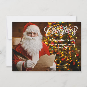 Cartão De Festividades Natal Feliz Papai Noel Vermelho Antigo