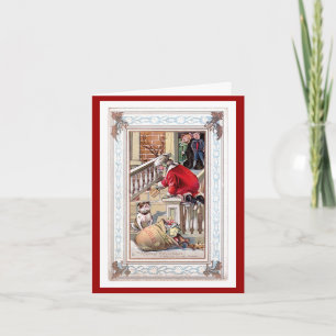 Cartão De Festividades Natal Feliz Vintage - Bem-vindo à Nossa Casa Cartã