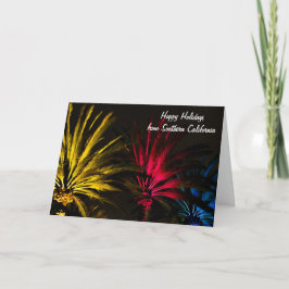 Cartão De Festividades Natal Feriados Luzes Palm Tree