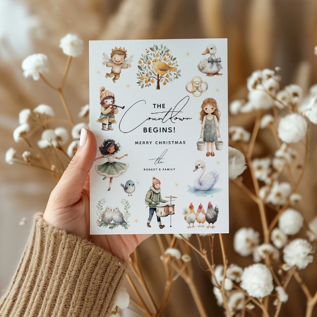 Cartão De Festividades Natal fofo de 12 dias'  (Criador carregado)