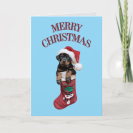 Cartão De Festividades Natal fofo do Rottweiler 