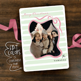 Cartão De Festividades Natal Foto Colorida Faixa Arco Personalizado Capri