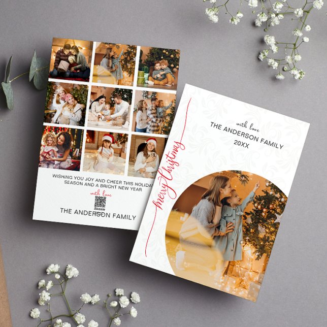 Cartão De Festividades Natal Foto Férias Modernista Minimalista (Criador carregado)