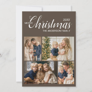 Cartão De Festividades Natal Foto Multi Toupe Elegante