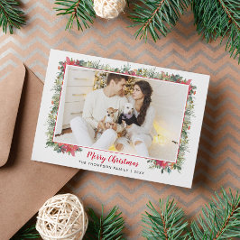 Cartão De Festividades Natal Foto Script Botânico Verde