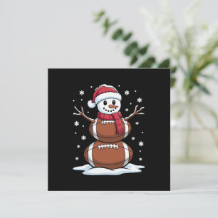 Cartão De Festividades Natal Futebol Americano Boneco de Neve Xmas Esport
