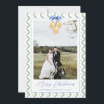 Cartão De Festividades Natal Garland Jingle Bells Vintage Photo Holid<br><div class="desc">Watercolor Christmas Garland Jingle Bells Vintage Photo Holiday Card. Este belo Cartões de foto de Natal apresenta aquarela ouro de Natal, sinos e molduras azuis para uma foto. É perfeito se você está procurando por Cartões de foto de Natal clássicos, sulistas, do milênio. Mensagem-me para quaisquer ajustes ou itens de...</div>