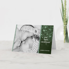 Cartão De Festividades Natal Gêmeos Foto Do Bebê Seu Nome Fofo Dobrado