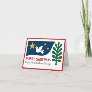 Cartão De Festividades Natal Geométrico Moderno Minimalista Formas Negrit