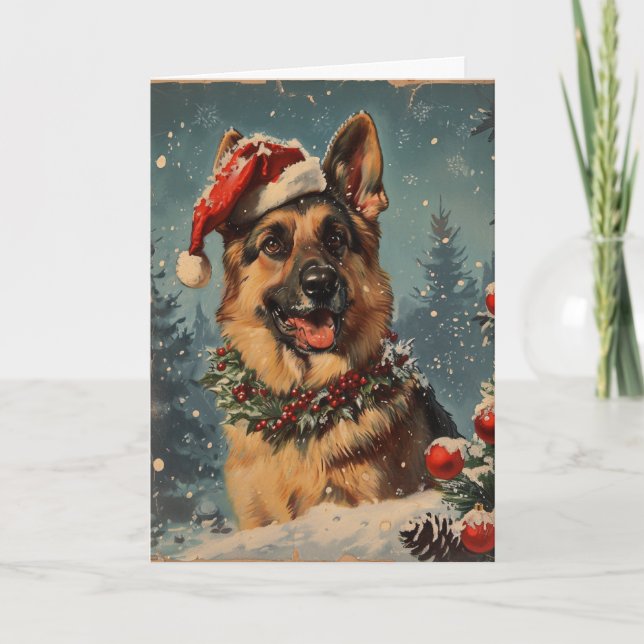 Cartão De Festividades natal german shepherd (Frente)