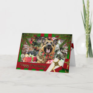 Cartão De Festividades Natal - German shepherd - Thor