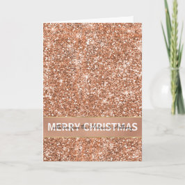 Cartão De Festividades Natal Glam Dourado cor-de-rosa