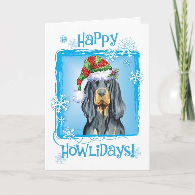 Cartão De Festividades Natal Gordon Setter (Frente)