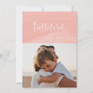 Cartão De Festividades Natal Hallelujah Aquarela Rosa