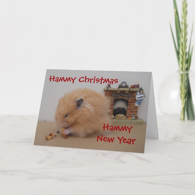 Cartão De Festividades Natal Hammy (Frente)