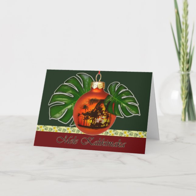 Cartão De Festividades Natal havaiano 2 (Frente)