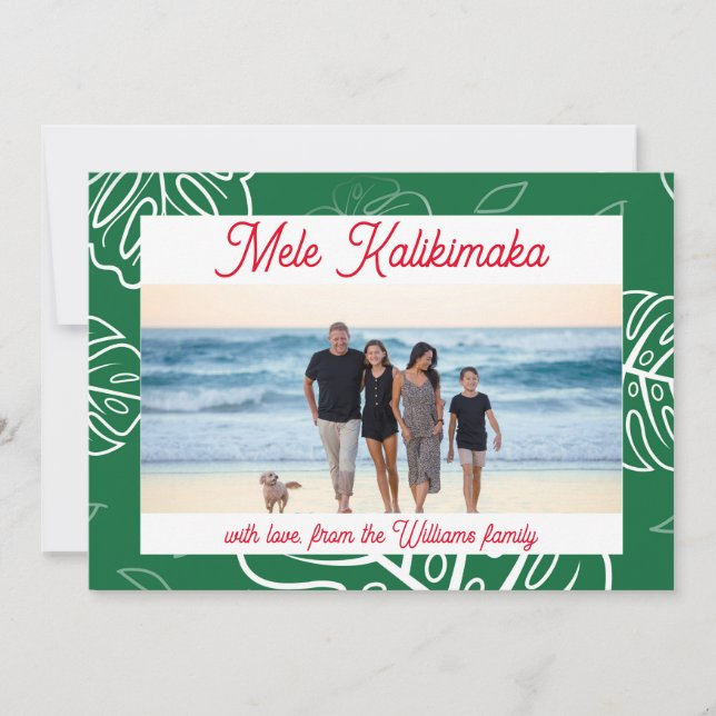 Cartão De Festividades Natal havaiano Mele Kalikimaka personalizável (Frente)