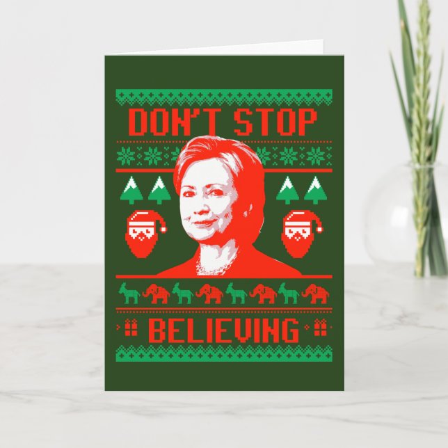 Cartão De Festividades Natal Hillary - Não pare de acreditar - (Frente)