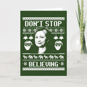 Cartão De Festividades Natal Hillary - Não pare de acreditar - branco -