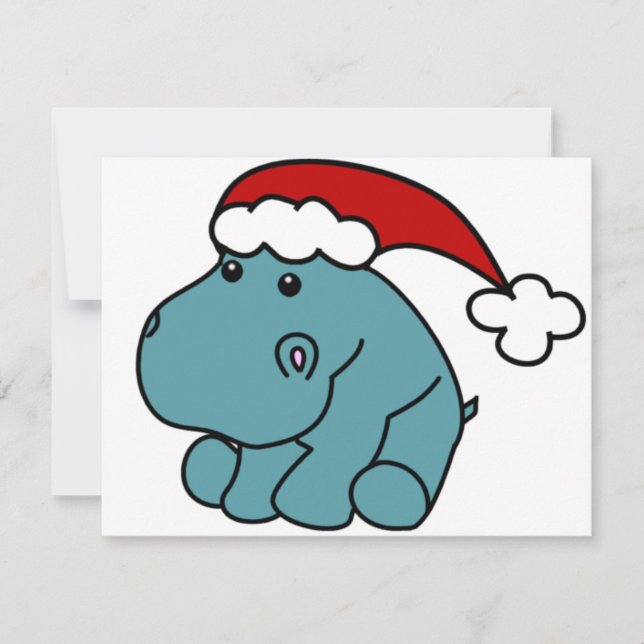 Cartão De Festividades Natal Hippo (Frente)