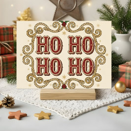 Cartão De Festividades Natal Ho Ho Ho de Faroeste Retrô