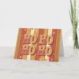 Cartão De Festividades Natal Ho Ho Ho Western Vintage