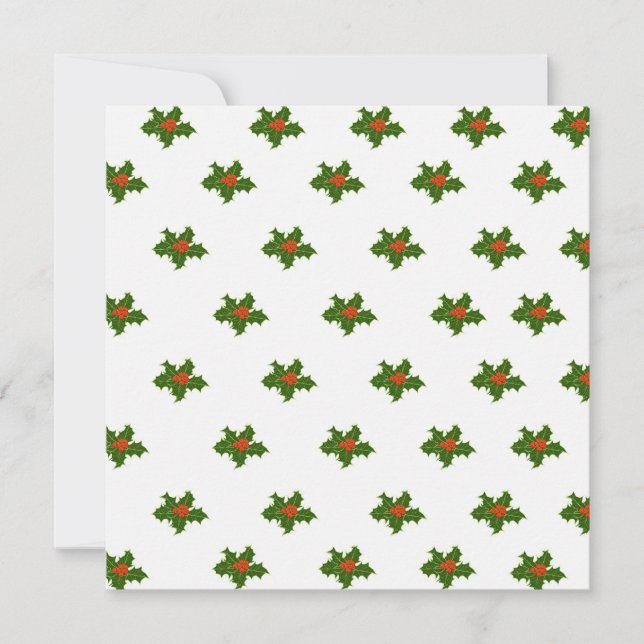 Cartão De Festividades Natal Holly Pattern (Frente)