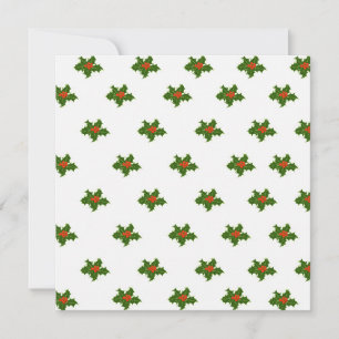Cartão De Festividades Natal Holly Pattern
