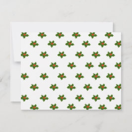 Cartão De Festividades Natal Holly Pattern