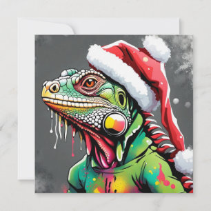 Cartão De Festividades Natal Iguana
