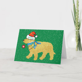 Cartão De Festividades Natal impertinente personalizado Goldendoodle