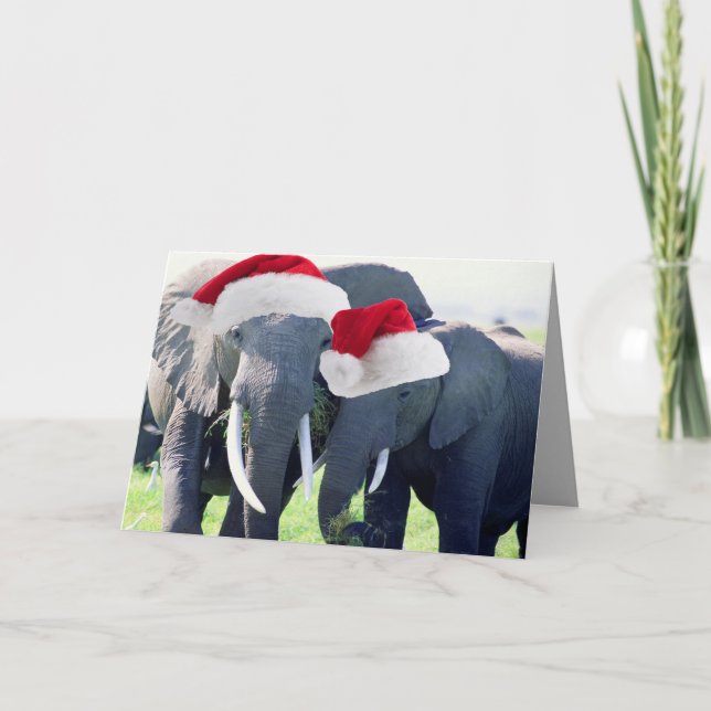 Cartão De Festividades Natal inesquecível do elefante (Frente)