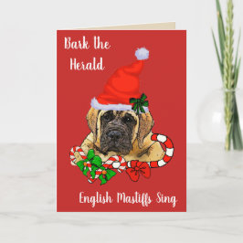 Cartão De Festividades Natal inglês bonito do filhote de cachorro do