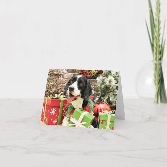 Cartão De Festividades Natal - Inglês Springer Spaniel - Betsy (Frente)