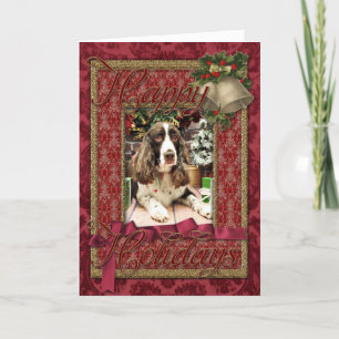 Cartão De Festividades Natal - Inglês Springer Spaniel - Logan