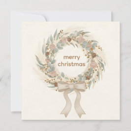 Cartão De Festividades Natal Jardim Boho de Inverno
