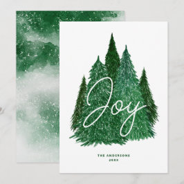Cartão De Festividades Natal Joy Evergreen | Árvore de Pinheiro Verde de 